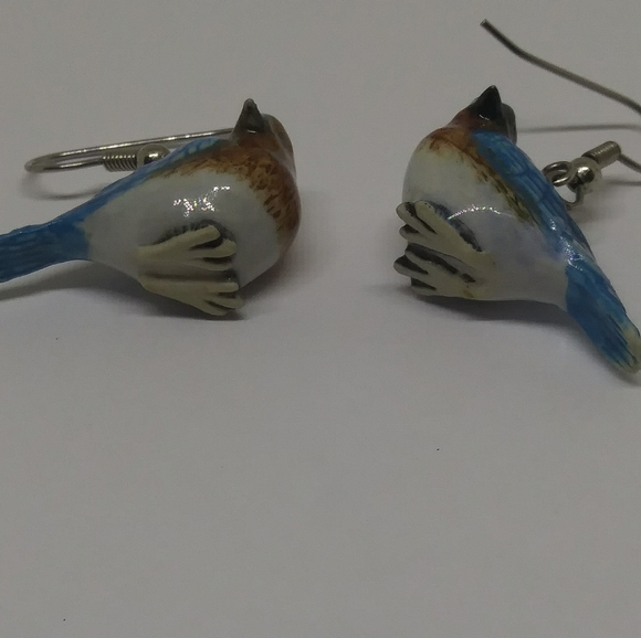 Porcelain Bird drop Earrings - Picture 7 of 8